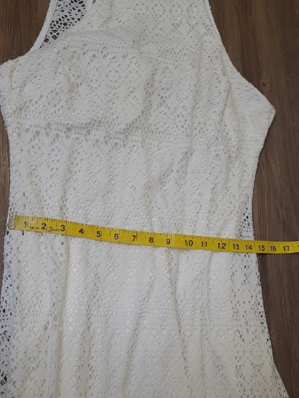 Bisou Bisou Cream Crochet Halter Maxi‎ Dress